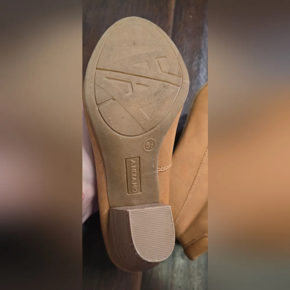 Andiamo Womens Ankle Books Lace Up Heel Tan Size 5.5 - Picture 7 of 10